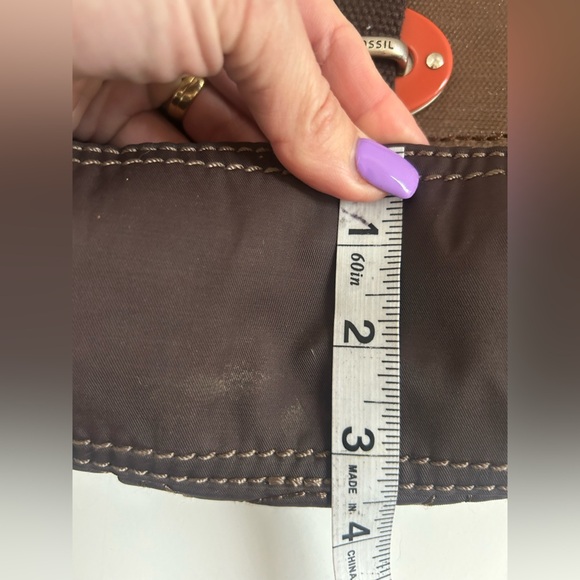 Fossil Key-Per Brown and Orange Quilted Purse in Good Condition - Picture 11 of 12